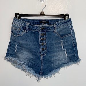 Forever 21 high waisted jean shorts. Size small